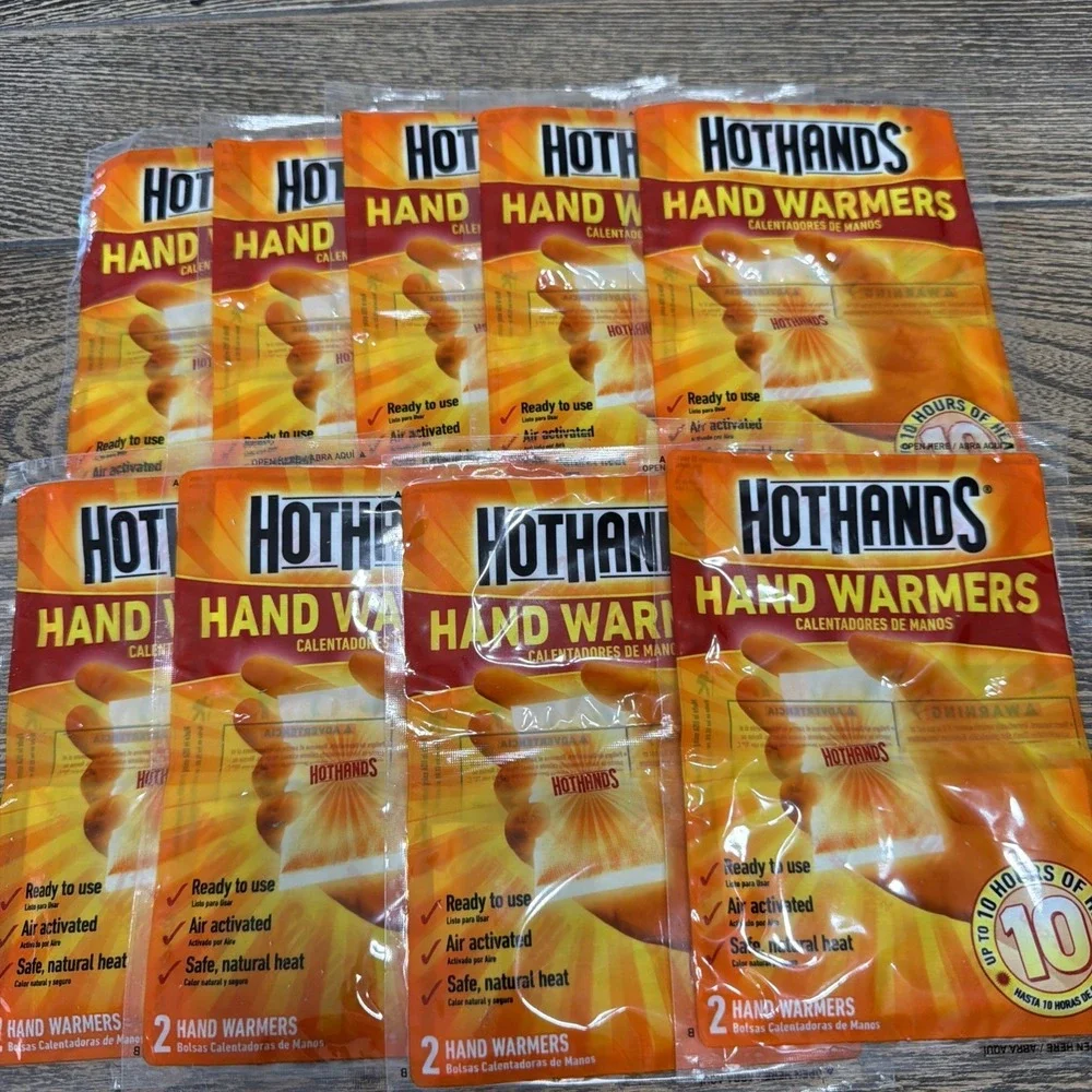 Lot of 9 Hot Hands Hand Warmers Natural Odorless Air Activated 10 Hours